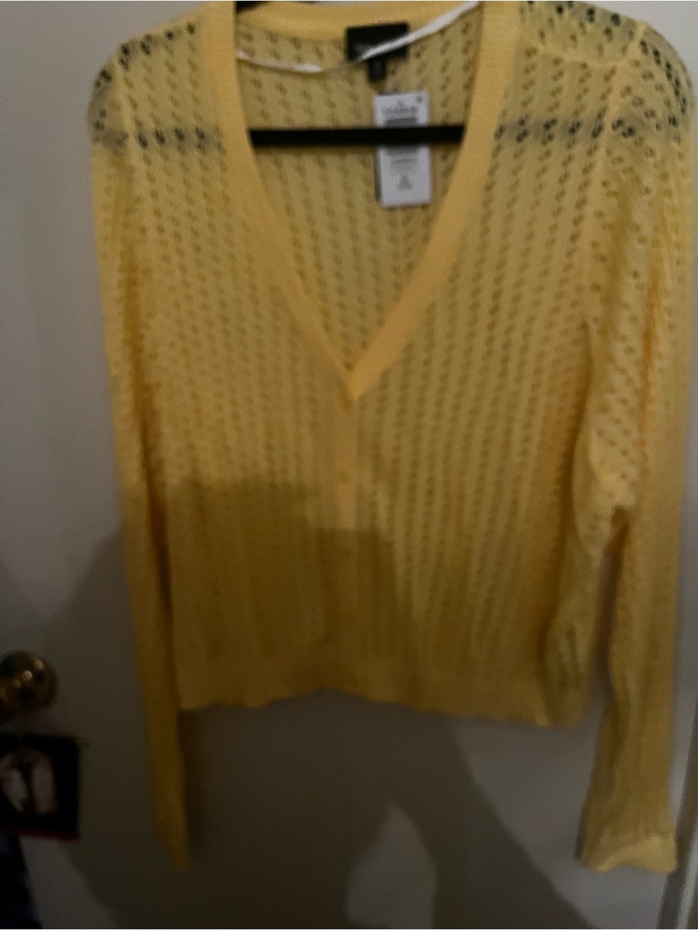 torrid Yellow Open-Weave V-Neck Cardigan, size 3